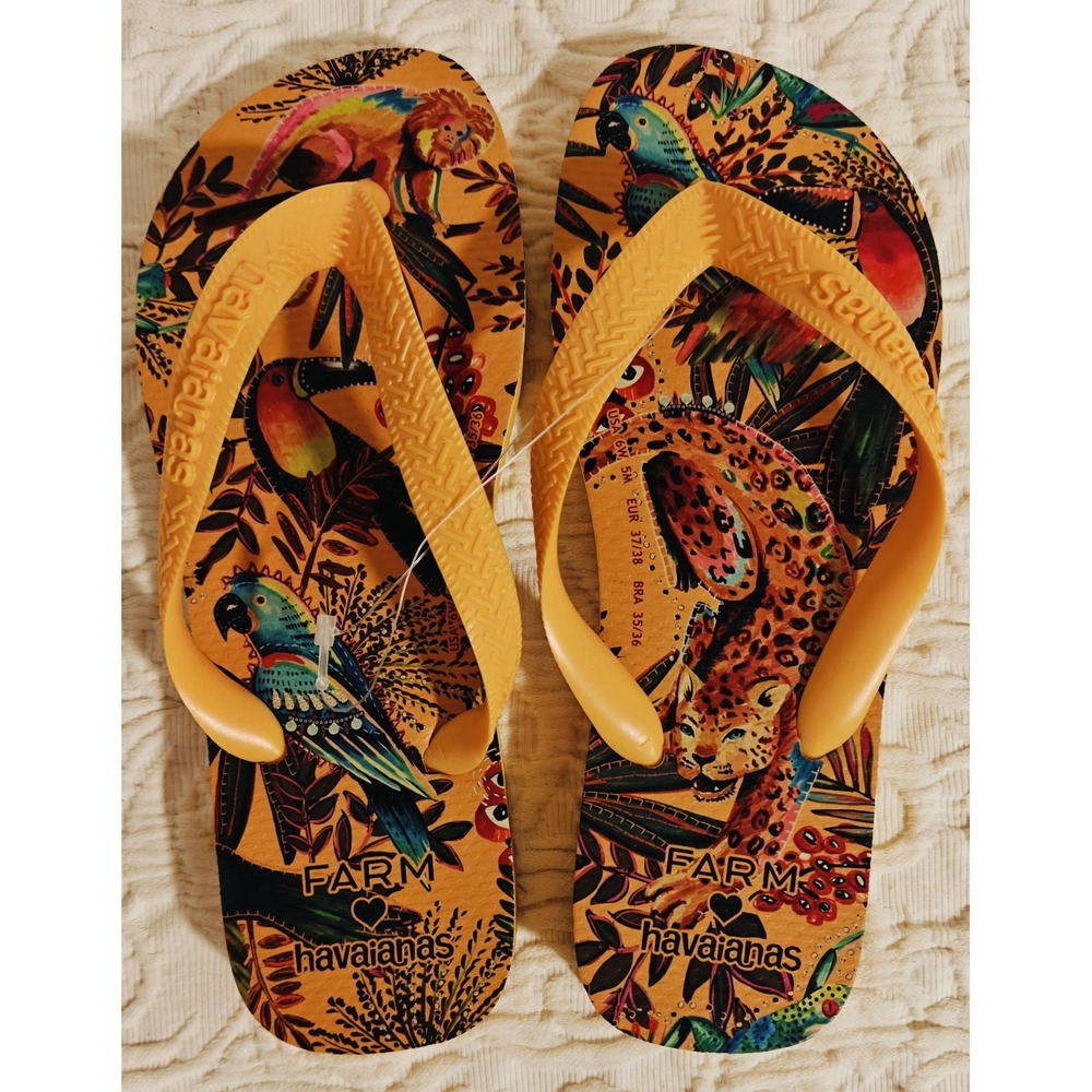 Havianas X Farm Rio Flip Flop Sandals New Size Us 6